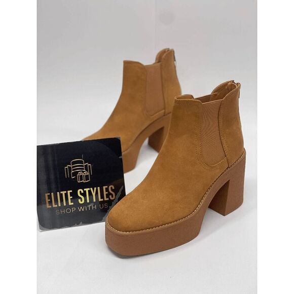 Cool Planet by Steve Madden Women's Lily Platform Booties - Dark Tan 9.5M - Picture 4 of 8